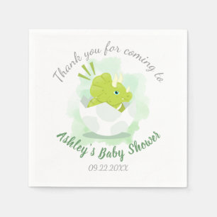 Niedliche Dinosaurier Ei Green Watercolor Babydusc Serviette
