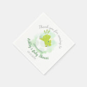 Niedliche Dinosaurier Ei Green Watercolor Babydusc Serviette (Ecke)