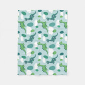 Niedliche Dinosaurier-Eier, blaugrüne Dinos Fleecedecke (Vorderseite)