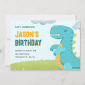 Niedliche Dinosaurier Einladung (Vorderseite)