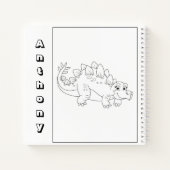 Niedliche Dinosaurier Farbe Ihre eigene Namenskizz Notizblock (Rückseite)