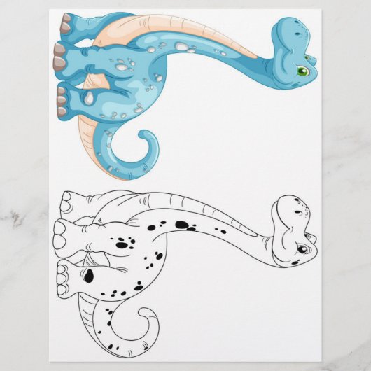 Niedliche Dinosaurier-Farbseite Flyer (Vorne)