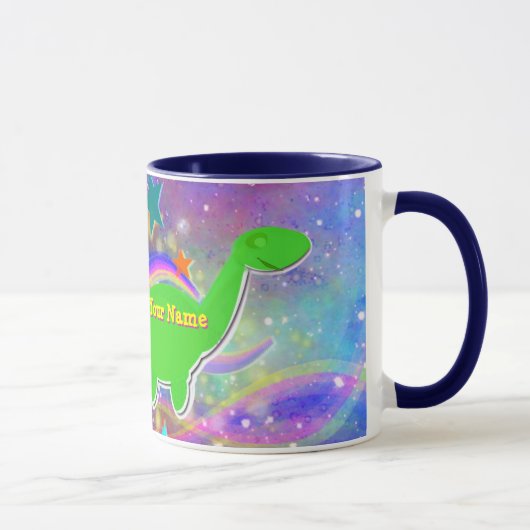 Niedliche Dinosaurier-Farbsterne u. Tasse (Rechts)