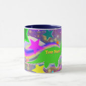 Niedliche Dinosaurier-Farbsterne u. Tasse (Zentrum)