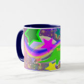 Niedliche Dinosaurier-Farbsterne u. Tasse (Vorderseite Links)
