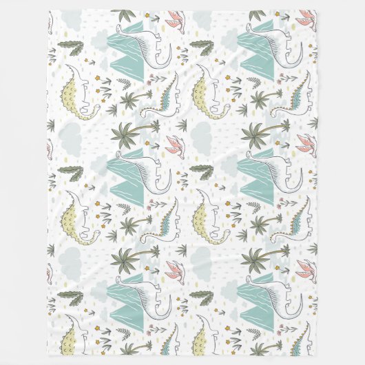 Niedliche Dinosaurier Fleece Blanket (Vorderseite)