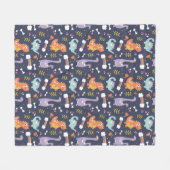 Niedliche Dinosaurier Fleecedecke (Vorderseite (Horizontal))