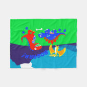 Niedliche Dinosaurier Fleecedecke (Vorderseite (Horizontal))
