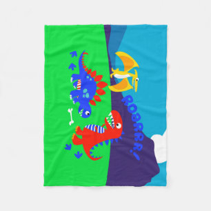 Niedliche Dinosaurier Fleecedecke