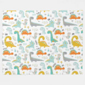 Niedliche Dinosaurier Fleecedecke (Vorderseite (Horizontal))