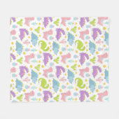 Niedliche Dinosaurier Fleecedecke (Vorderseite (Horizontal))