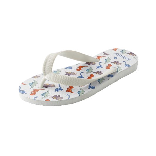Niedliche Dinosaurier Flip Flops für Kinder Kinderbadesandalen (Schrägansicht)