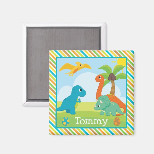 Niedliche Dinosaurier-Freunde Kinder Magnet (Vorderseite/Rückseite)