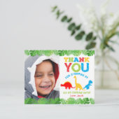 Niedliche Dinosaurier Geburtstag Vielen Dank Dankeskarte (Stehend Vorderseite)