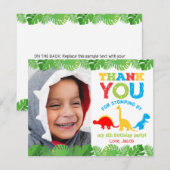 Niedliche Dinosaurier Geburtstag Vielen Dank Dankeskarte (Vorne/Hinten)