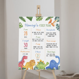 Niedliche Dinosaurier Geburtstags-Milestone-Zeiche Poster