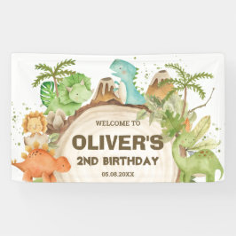 Niedliche Dinosaurier Geburtstagsdusche Hintergrun Banner