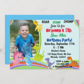 Niedliche Dinosaurier-Geburtstagseinladung Einladung (Vorne/Hinten)