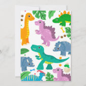 Niedliche Dinosaurier Geburtstagseinladung Einladung (Rückseite)