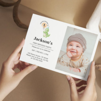 Niedliche Dinosaurier Geburtstagseinladung Einladung