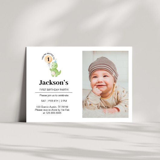 Niedliche Dinosaurier Geburtstagseinladung Einladung