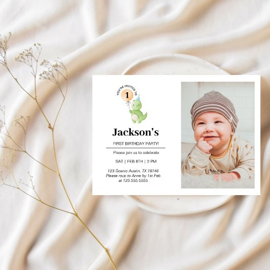 Niedliche Dinosaurier Geburtstagseinladung Einladung