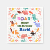 Niedliche Dinosaurier-Geburtstagsgeschirr Serviette (Vorderseite)