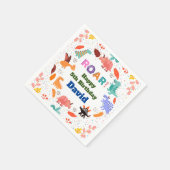 Niedliche Dinosaurier-Geburtstagsgeschirr Serviette (Ecke)