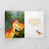 niedliche Dinosaurier-Geburtstagskarte Karte (Innenseite)