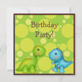 Niedliche Dinosaurier Geburtstagspartei Einladung (Rückseite)