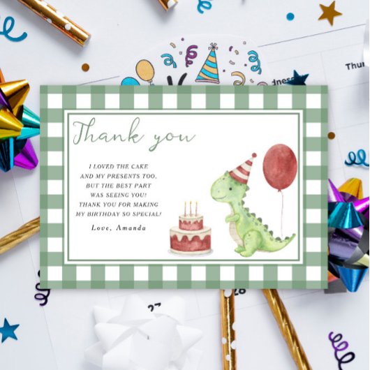 Niedliche Dinosaurier Geburtstagsparty danke