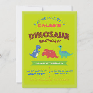 Niedliche Dinosaurier Geburtstagsparty Einladung