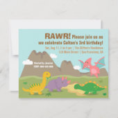 Niedliche Dinosaurier Geburtstagsparty Einladung (Vorderseite)