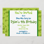 Niedliche Dinosaurier Geburtstagsparty Einladung V (Vorne/Hinten)