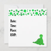 Niedliche Dinosaurier Geburtstagsparty Einladungen (Rückseite)