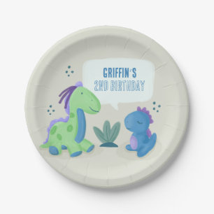 Niedliche Dinosaurier Geburtstagsparty Paper Telle Pappteller