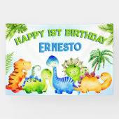 Niedliche Dinosaurier Geburtstagsparty personalisi Banner (Horizontal)