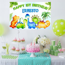 Niedliche Dinosaurier Geburtstagsparty personalisi Poster