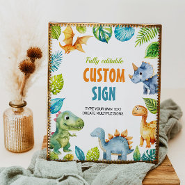 Niedliche Dinosaurier Geburtstagsparty Poster