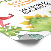 Niedliche Dinosaurier Geburtstagsparty Poster (Ecke)