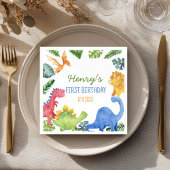 Niedliche Dinosaurier Geburtstagsparty Serviette