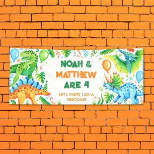 Niedliche Dinosaurier Gemeinsame Geschwister Gebur Banner