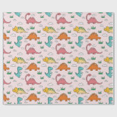 Niedliche Dinosaurier Geschenkpapier (Flach)