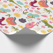 Niedliche Dinosaurier Geschenkpapier (Ecke)