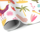 Niedliche Dinosaurier Geschenkpapier (Rolleneckpunkt)