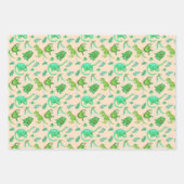 Niedliche Dinosaurier-Geschenkwrap in drei Farben Geschenkpapier Set (Vorderseite 3)