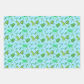 Niedliche Dinosaurier-Geschenkwrap in drei Farben Geschenkpapier Set (Vorderseite 2)