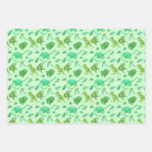 Niedliche Dinosaurier-Geschenkwrap in drei Farben Geschenkpapier Set (Vorderseite)