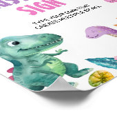 Niedliche Dinosaurier Girl Birthday Party Custom S Poster (Ecke)