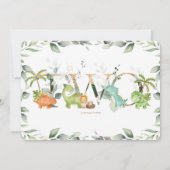 Niedliche Dinosaurier Grüne 2. Geburtstag 2 Einladung (Rückseite)